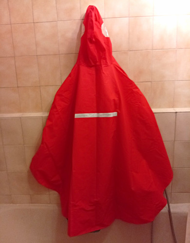 Regenponcho rot mit kapuze - regenponcho,