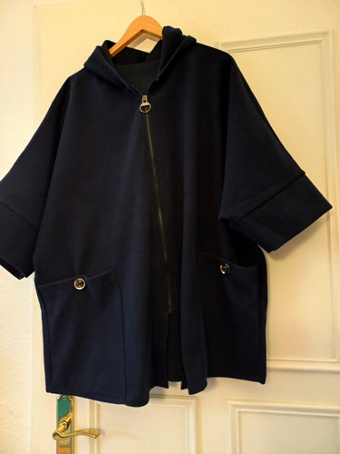 Damen poncho blau mit - damen,