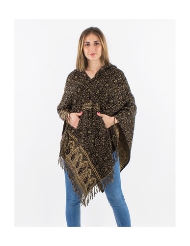 Damen kapuzen poncho ethno - damen,