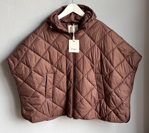 Poncho gesteppt kapuze damen - poncho,