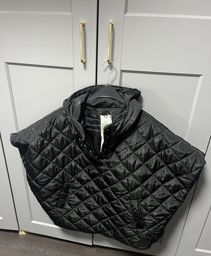 Gesteppter poncho schwarz - poncho,